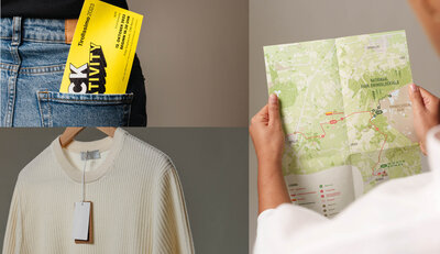 Lahnur Anwendungsbeispiele Ticket, Kleidungsschild, Landkarte